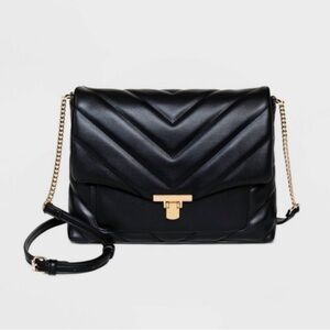 a new day Black Chevron Crossbody Bag